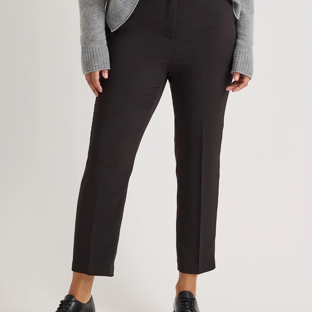 Quince Stretch Crepe Ankle Pants Black Size 8 NWT Work Career - Picture 2 of 13